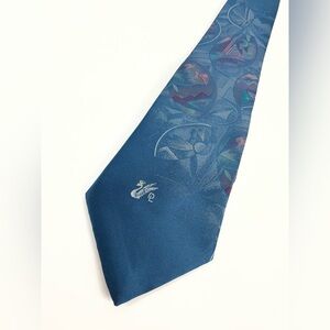 Vintage Don Loper Beverly Hills Blue Necktie Designer Mens Dress Tie
